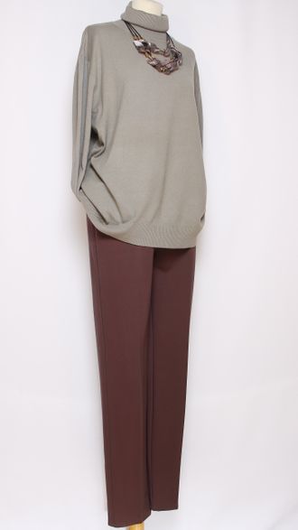 Брюки "Прямые" трикотажные капучино р.48,52