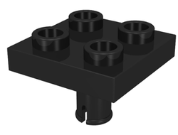 Plate, Modified 2 x 2 with Pin on Bottom, Black (2476 / 6328479)