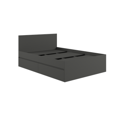 Мадера Кровать с ящиками К1.4М Графит (с настилом)