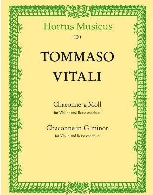 Vitali, Filippo Chaconne g-Moll für Violine und Bc Partitur und 2 Stimmen