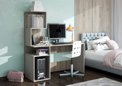 Бохо СП-001 стол письменный Дуб Крафт Серый/Кашемир