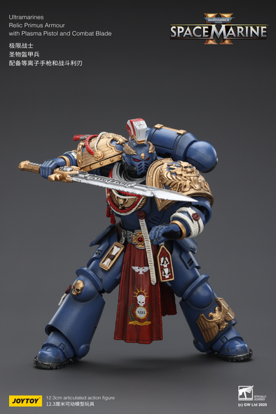 Ультрамарин в реликтовой броне (Warhammer 40K) - КОЛЛЕКЦИОННАЯ ФИГУРКА 1/18 Ultramarines Relic Primus Armor with Plasma Pistol and Combat Blade (JT02816) - JOYTOY