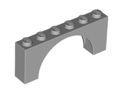 Arch 1 x 6 x 2 - Medium Thick Top without Reinforced Underside, Light Bluish Gray (15254 / 6052784 / 6106189)