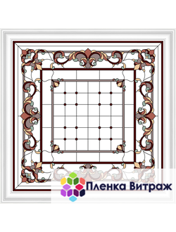 Пленка самоклеющаяся на потолок , витражная пленка, пленочный витраж с классическим рисунком
