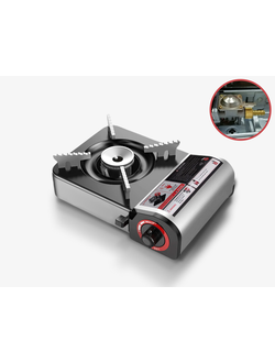 Плитка газовая #ZX-001-2 (переходник) , с кейсом для транспортировки, пьезо поджиг мощность: 2.1kw/h, 1800kcal/h.