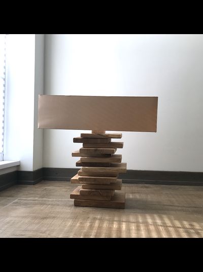 Лампа настольная из дуба