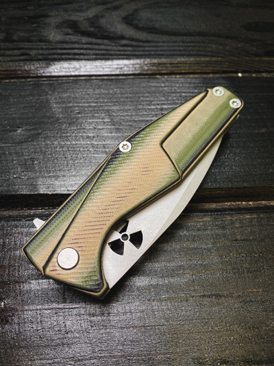 Складной нож URAN сталь AUS 10, рукоять G10, цвет тайга