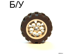 ! Б/У - Wheel 20 x 30 Balloon Medium, with Black Tire 20 x 30 Balloon Medium 6582 / 6581, Light Bluish Gray (6582c01) - Б/У