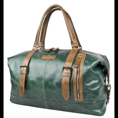 Кожаная дорожная сумка Campora Premium dark green (арт. 
4019-11)