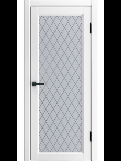 Дверь ДО Классика 1Ф белого цвета аляска со стеклом