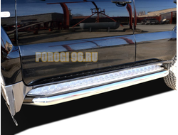 Пороги с накладным листом	d76 для Toyota Land Cruiser Prado 120 (2003-2009)