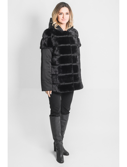 Шуба норковая женская куртка с капюшоном Лилия натуральный мех зимняя Арт. Д-072