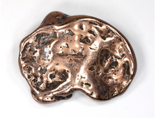Медь полированная с одной стороны, коллекционный образец, США (49*38*15 мм, вес: 68 г) №25679