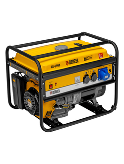 Генератор бензиновый GE 6900, 5.5 кВт, 220 В/50 Гц, 25 л, ручной старт Denzel
