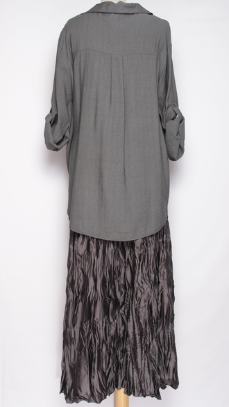 Юбка плотная шелковая "Жатая" серая, черная р.46-54