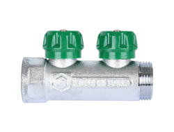 Коллектор регулирующий STOUT 1", 2 отвода 1/2" плоское уплотнение (Арт. SMB-6849-011202)