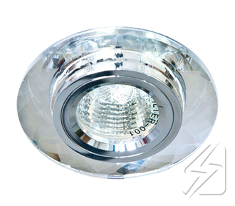 Светильник JCDR G5.3 стекло 8050 круг с гранями серебро