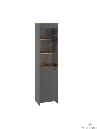 Теодора Шкаф с витриной Графит/Дуб крафт
