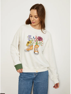 ЖЕНСКИЙ СВИТШОТ БЕЛЫЙ "ЦВЕТОЧНЫЕ КЕДЫ"