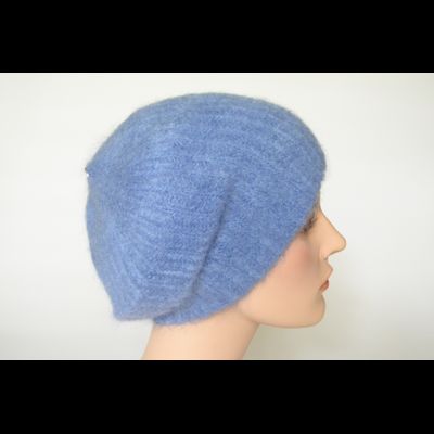 Мохеровый теплый берет одинарный Vizio Италия 6946 BO голубой