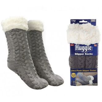 Плюшевые носки-тапочки Huggle Slipper Socks оптом