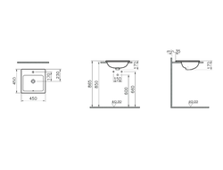 Раковина накладная VitrA S20, 45 см, 5463B003-0001