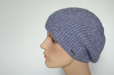 Голубой вязаный берет Vizio Италия 1079 В