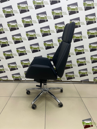 Кресло "Сиена Хром / SIENA CHROME" A высокая спинка экокожа "Наппа/Nappa" 999/база Галактика