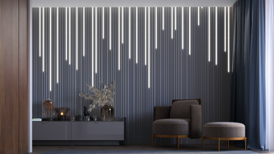 Гипсовая 3D панель "Разбежка (широкие/узкие)"