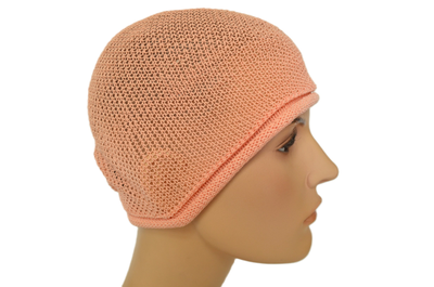 Женский розовый берет из хлопка