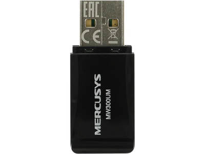 Адаптер WI-FI  Mercusys MW300UM Черный