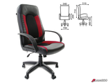 Кресло офисное BRABIX «Strike EX-525», экокожа черная, ткань черная/бордовая, TW. 531379