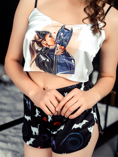 Шелковая пижама "Cat+Bat" - 1