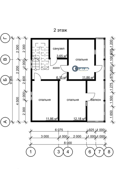 ДЖ-08 ГАБАРИТНЫЕ РАЗМЕРЫ: (9Х8М) 1,5 ЭТАЖА, ОБЩАЯ ПЛОЩАДЬ: 144М²