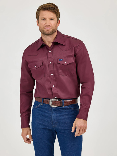 Рубашка Wrangler® Cowboy Cut® Work Shirt Firm Finish