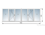 Остекление лоджии шириной 6 метров, пластиковыми окнами