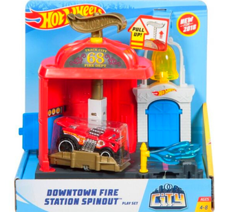 Мотя Бегемот - Игровой набор Hot Wheels Сити Пожарная станция FRH28