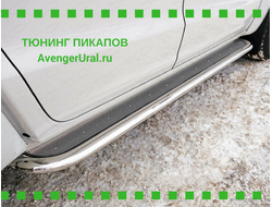 Пороги с площадкой (нерж. лист) 75х42 мм