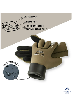 Перчатки неопреновые 7мм AquaDiscovery COYOTE У/ОП р.ХL