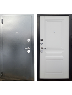 Металлическая входная дверь Рим с отделкой белый ясень, современный дизайн, Йошкар-Ола, купить в Сам