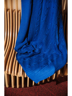 Плед вязаный "Косы" 110*160