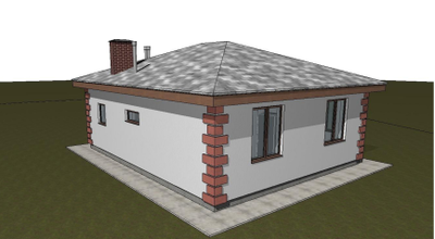 Одноэтажный дом с двумя спальнями 69м² (S85)