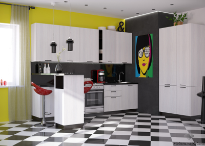 Хелмер кухня модульная с фасадами из ЛДСП разные цвета