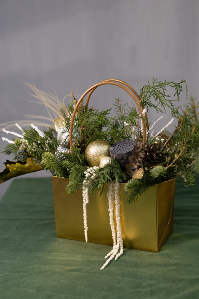 Новогодняя композиция в сумке