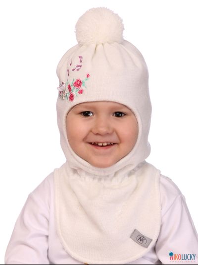 Шапка-шлем "Мелодия" 19202-04, цвет белый, р. 52-54