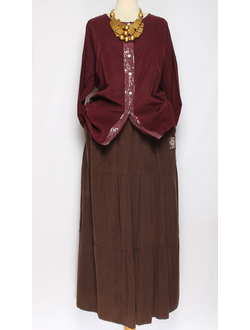 Рубашка "Вельвет пайетки"винный до р.52