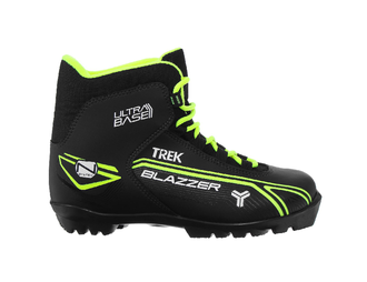Ботинки лыжные TREK Blazzer 1 NNN ИК, черные, лого лайм, размеры 43/44/45/46