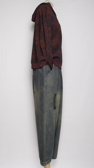 Джинсы "Цветные швы" синие р.48-54