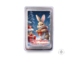 Зайка с подарками «Поздравляем С Новым годом», 140 грамм