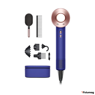 Фен Dyson Supersonic HD07 сине-розовый с подарочным боксом и расческами оригинал